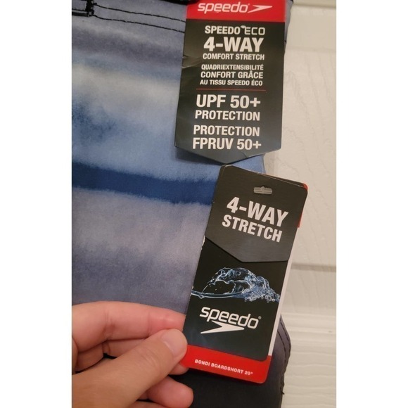 Speedo Mens Swim Trunks 20 Inch Boardshorts Blue Large NWT - Picture 4 of 13